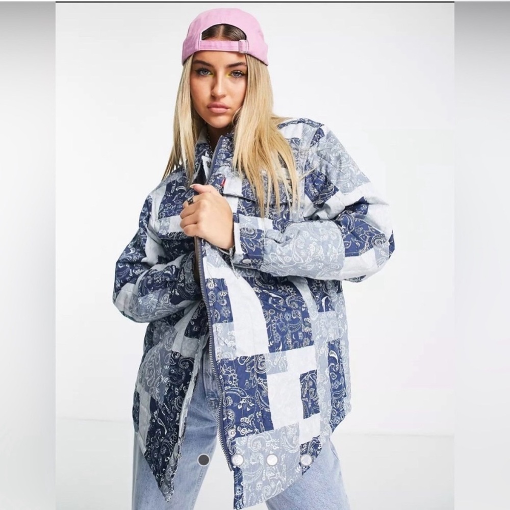 Levi's Patchwork Jacket - Blue and White